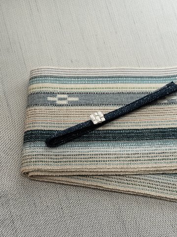 時園和代（TOKISONO）彫金の帯留め 「銀編み」 スクエア 千成堂別注の画像