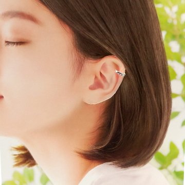 小室えみ香 イヤーカフ 「Quilt earcuff-wide3.0」 シルバー  画像