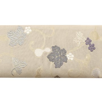 ＜お仕立て代込＞鈴木織物 「ひょうたん」 水衣錦 袋帯 白よごしに灰藤色画像
