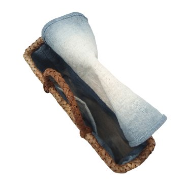 andekunde（アンデクンデ） 「岩手の胡桃樹皮（クルミ）と山葡萄蔓×手紡・手織の藍染綿」 ハンドバッグ画像