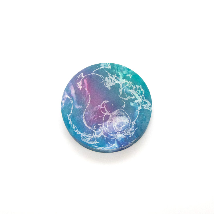 村上有輝 「Dew 露」 Φ13×2.5(cm) 青 アート作品の画像