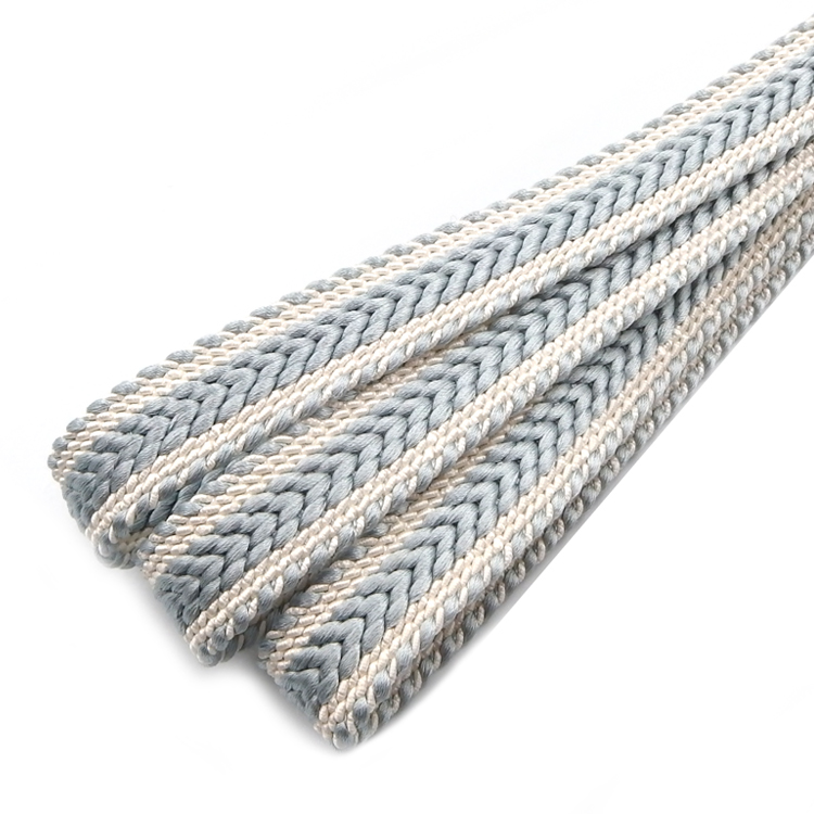 中村航太（中村正）「矢羽根」 手組綾竹二十玉 撚り房 夏帯締め・単衣にも 空色鼠と白よごし＜即日発送可＞の画像