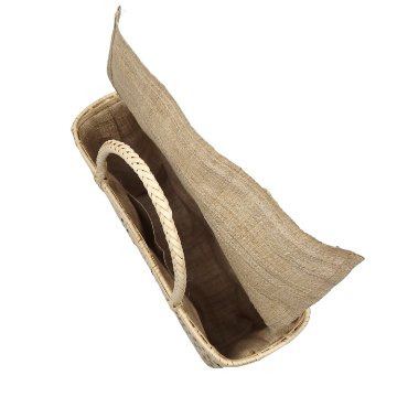 andekunde（アンデクンデ） 「皮籐 ウインドウペン×山岳民族の手織の麻」 縦型ハンドバッグ画像