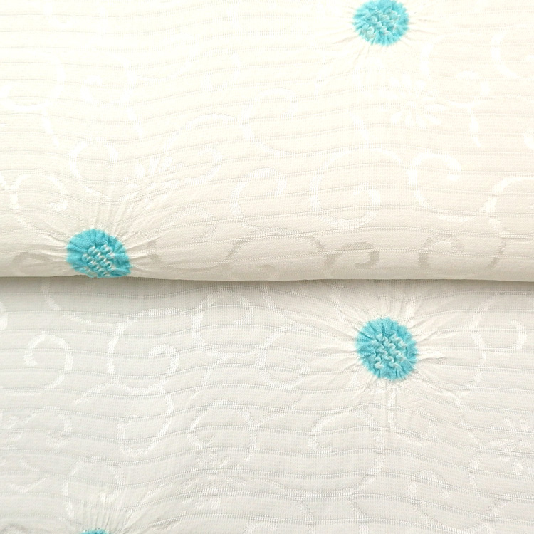 和小物さくら 絽 唐草地紋 夏帯揚げ 白地に水色の絞り ＜即日発送可＞の画像