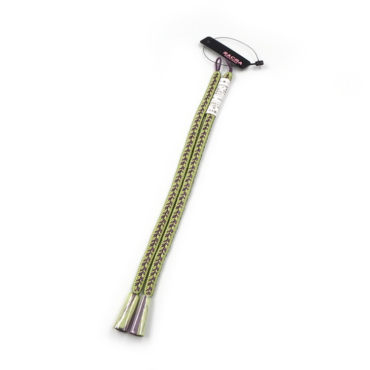 和小物さくら 羽織紐 手組み冠波柄 柳色と江戸紫 ＜即日発送可＞の画像