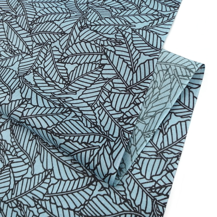 ＜お仕立て代込＞武村小平 「ブナの葉 千成堂別注」 綿麻着尺（単衣・浴衣にお仕立て可能） の画像