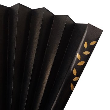 橋爪玲子 銀漆絵の扇子 「華」 黒染の竹(黒系)の画像