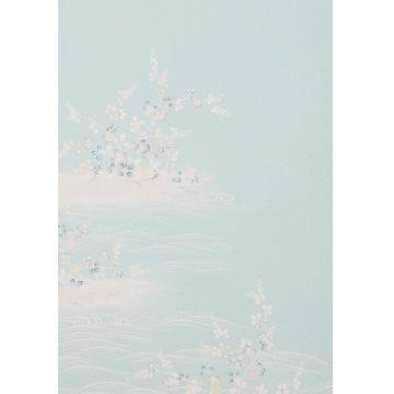 ＜お仕立て代込＞吉澤「萩」千成堂別注 友禅の付下げ 絽 夏きもの 白群色画像