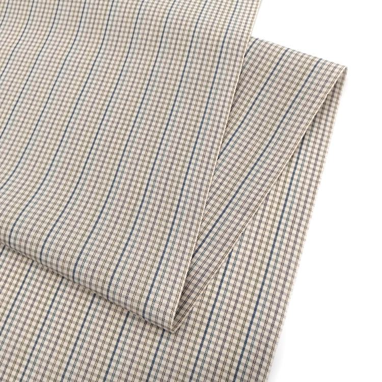 ＜お仕立て代込＞東郷織物 「東郷の単衣長襦袢 ※ご自宅で洗えます」 格子柄（ニュアンスのあるベージュ系）の画像