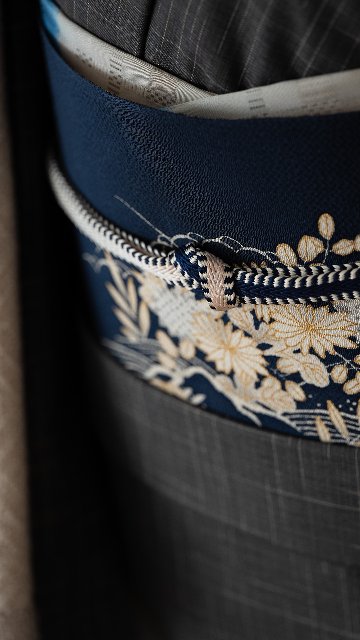 ＜お仕立て代込＞染の百趣 矢野「御所解」千成堂別注 九寸名古屋帯 染め帯 濃紺の画像