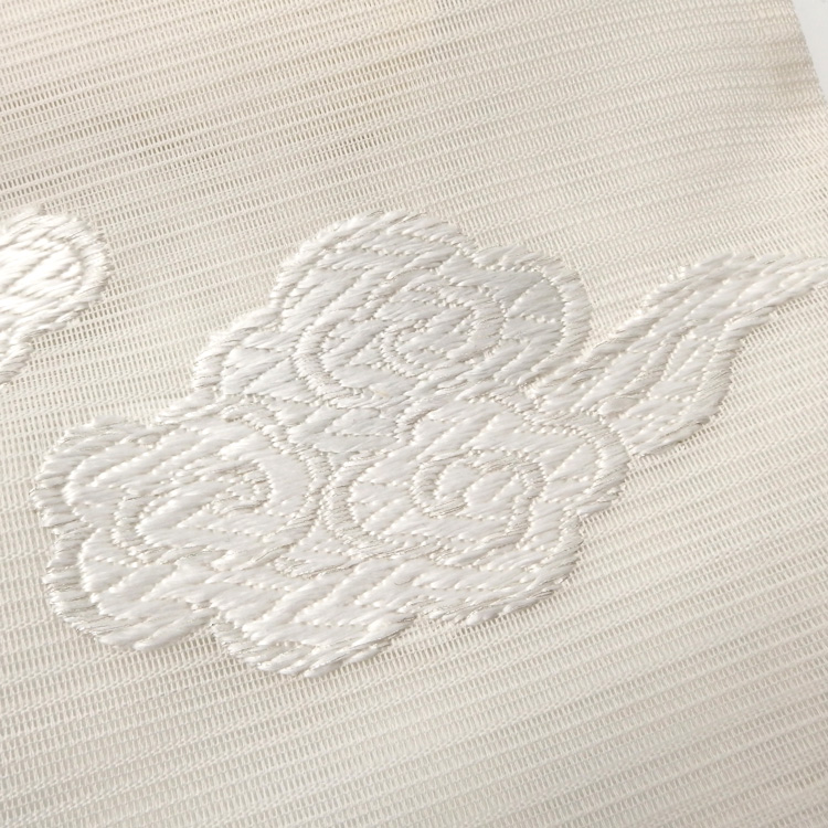 ＜お仕立て代込＞洛陽織物 「瑞雲文」  唐織絽 袋帯 白よごし画像
