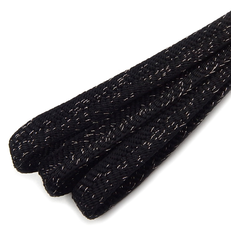 衿秀 帯締め 三分紐 黒に銀糸 ＜即日発送可＞の画像