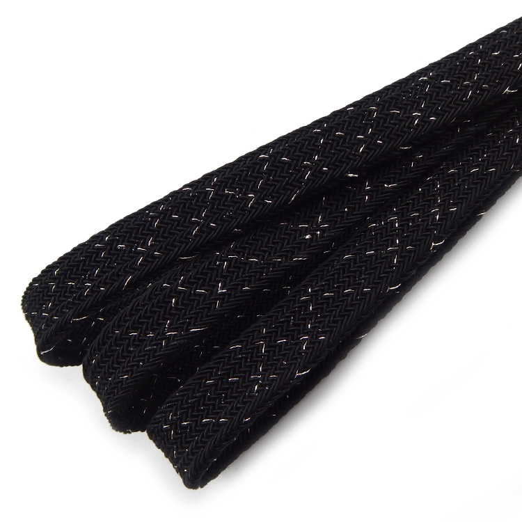 衿秀 夏帯締め 黒色に銀散らし ＜即日発送可＞の画像