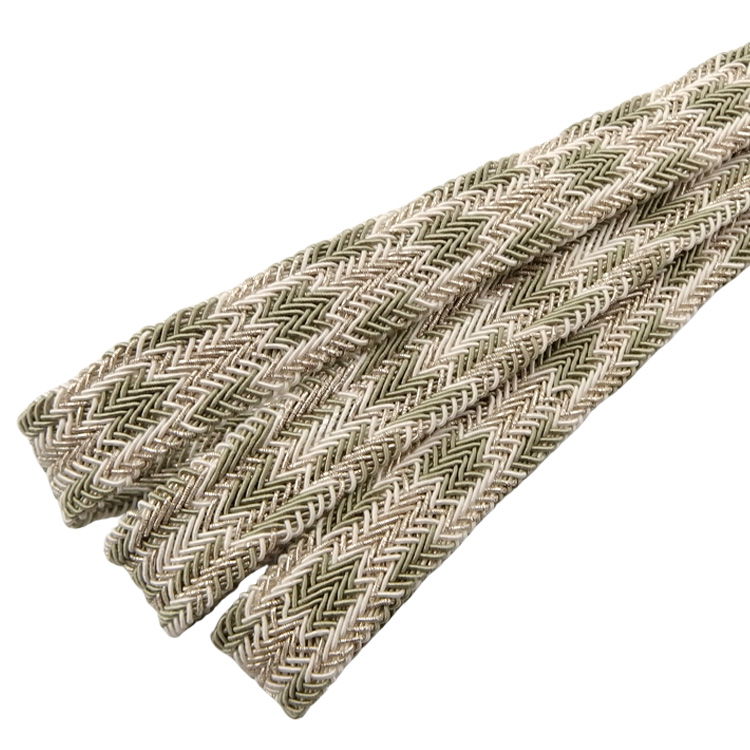 衿秀 レース貝の口亀甲撚房 夏帯締め 利休鼠と白よごしと銀糸 ＜即日発送可＞の画像