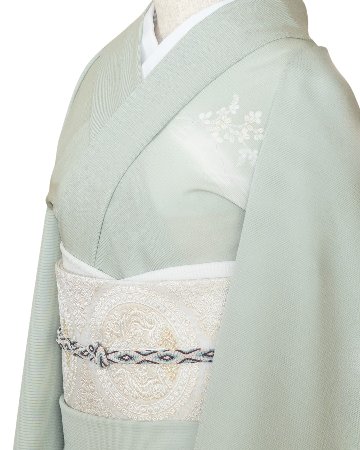 千成堂着物店 帯揚げ 「白 × 絽（銀通し）」 夏帯揚げ ＜即日発送可＞ の画像