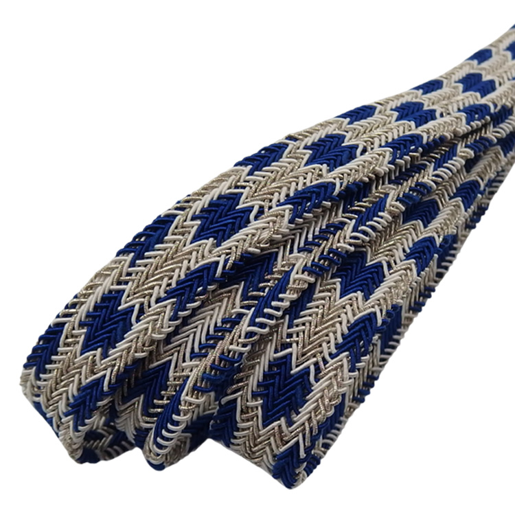 和小物さくら 夏帯締め 貝の口亀甲撚房 レース帯締め 瑠璃紺に銀糸 ＜即日発送可＞の画像