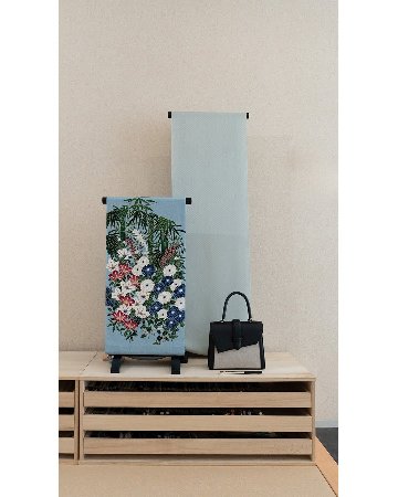 橋爪玲子 漆絵の扇子 「山法師」 黒染の竹(黒系)の画像