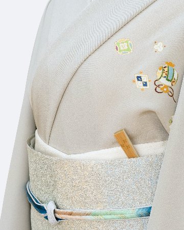 橋爪玲子 銀漆絵の扇子 「四弁の花」 千成堂別注色 白竹  の画像