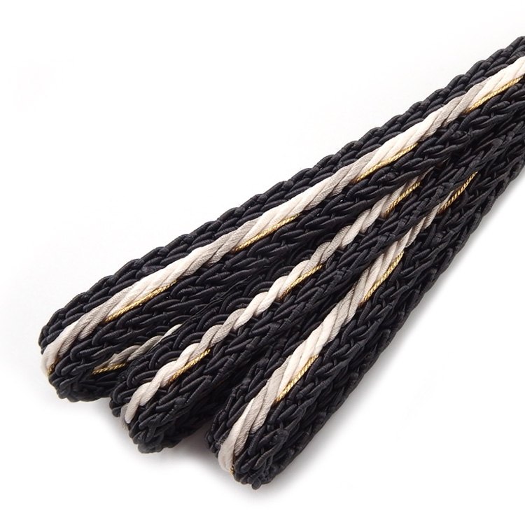 和小物さくら 夏帯締め 畝源氏手綱レース撚り房 藍墨に絹鼠と白鼠 ＜即日発送可＞の画像