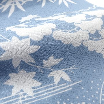 ＜お仕立て代込＞京都桂商店 長襦袢 白川 くすみブルーに紗綾型地紋の画像