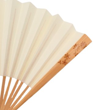 橋爪玲子 銀蒔絵の扇子 「百花（詰め）」 白竹(生成系)の画像