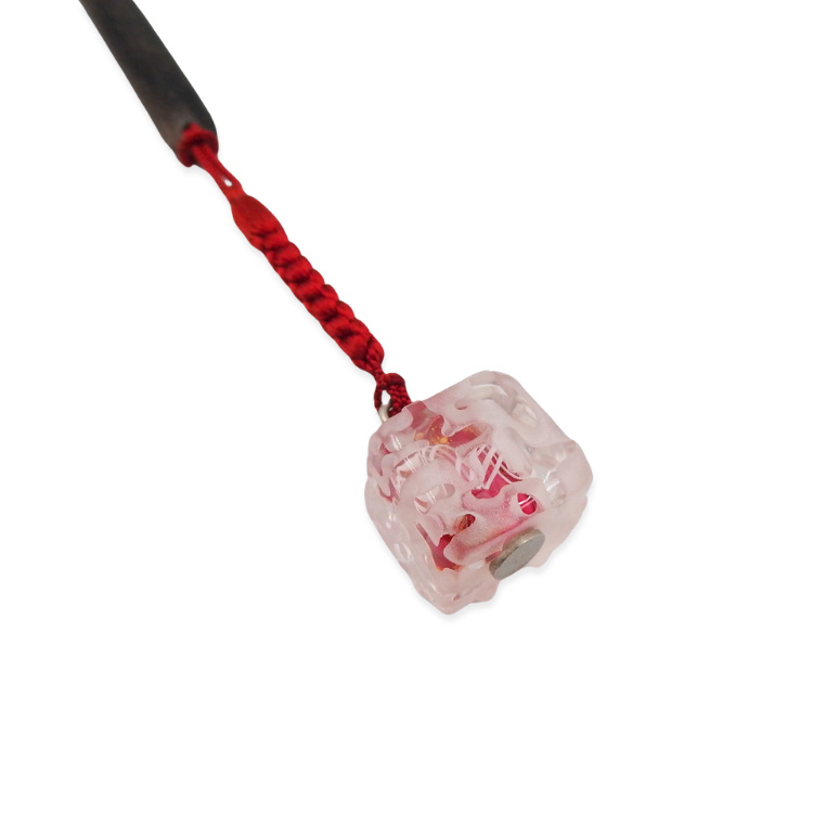 田上惠美子 硝子の帯飾り 「岸辺」  ガラス・黒檀の帯差しの画像