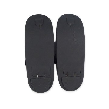 千成堂着物店 「網代彫り×舟形下駄 黒（カシュー漆）」×絞り染め裂の鼻緒 Lサイズ 舟形の画像