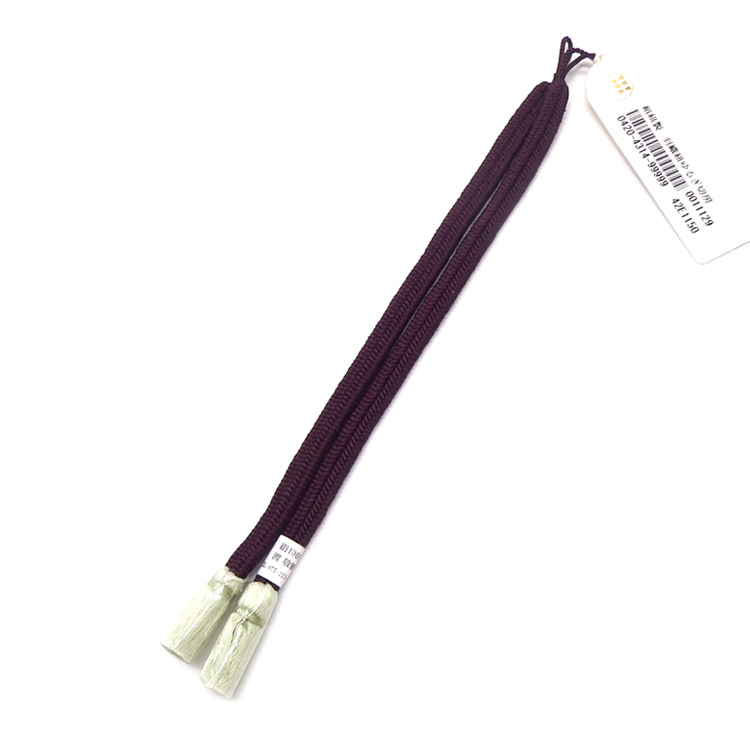 渡敬 羽織紐 ゆるぎ切房 紫鳶と白緑＜即日発送可＞の画像