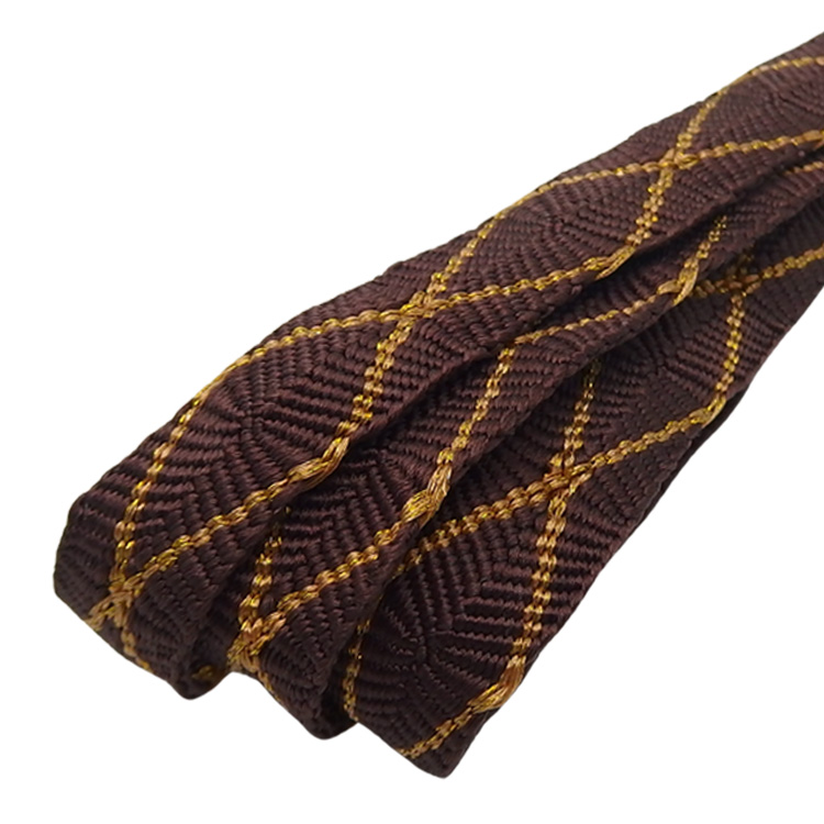 渡敬 帯締め 高台唐組菱タコ房 錆色に金糸 ＜即日発送可＞の画像