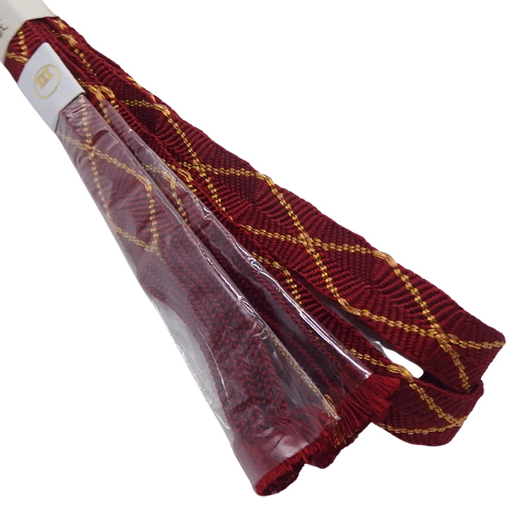 渡敬 帯締め 高台唐組菱タコ房 濃紅に金糸 ＜即日発送可＞の画像