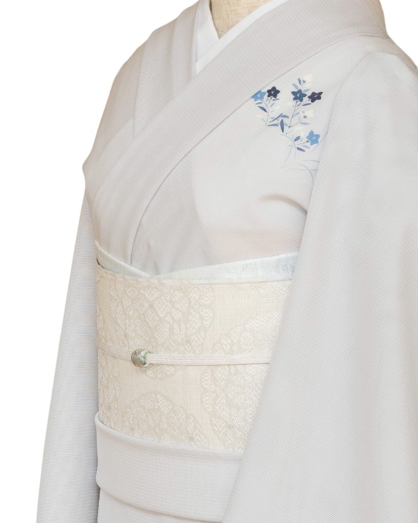 吉澤 「菊」 千成堂別注 友禅の付下げ 絽 夏きもの 月白＜お仕立て代込＞の画像