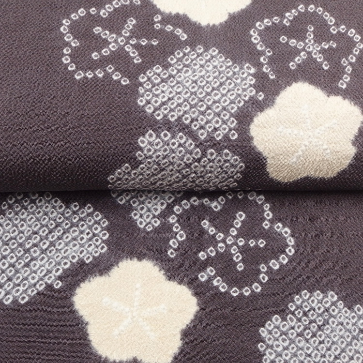 衿秀 帯揚げ 絞りの梅 疋田絞り 紫鳶 ＜即日発送可＞の画像