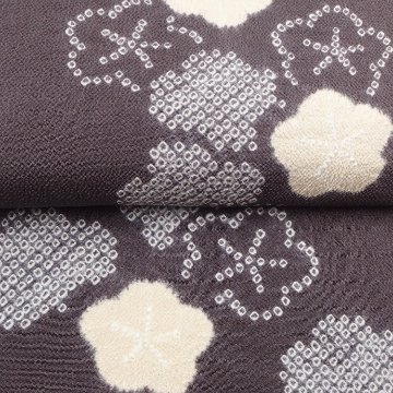 衿秀 帯揚げ 絞りの梅 疋田絞り 紫鳶 ＜即日発送可＞の画像