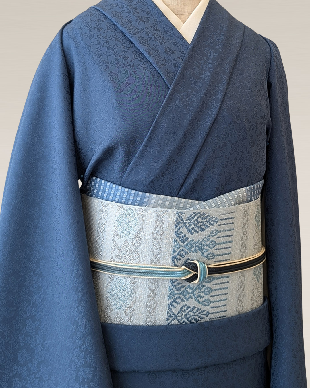 衿秀 帯締め 綾竹組ぼかし 藍鉄から空色＜即日発送可＞の画像
