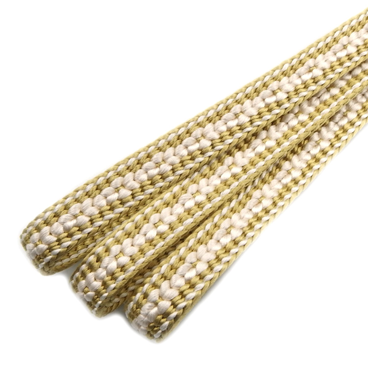 衿秀 帯締め 小桜源氏組 芥子色に生成色＜即日発送可＞の画像