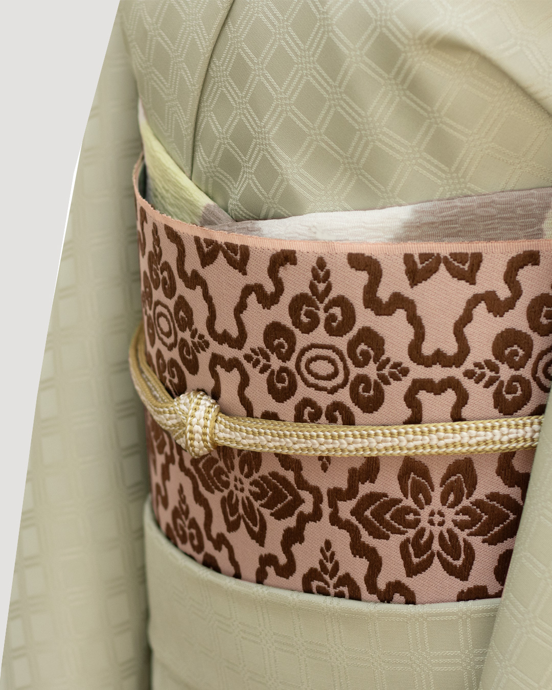 衿秀 帯締め 小桜源氏組 芥子色に生成色＜即日発送可＞の画像