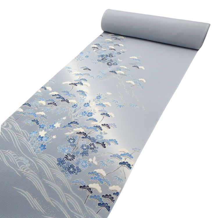 ＜お仕立て代込＞吉澤 「松」 千成堂別注 友禅の付下げ 絽 夏きもの 灰青の画像