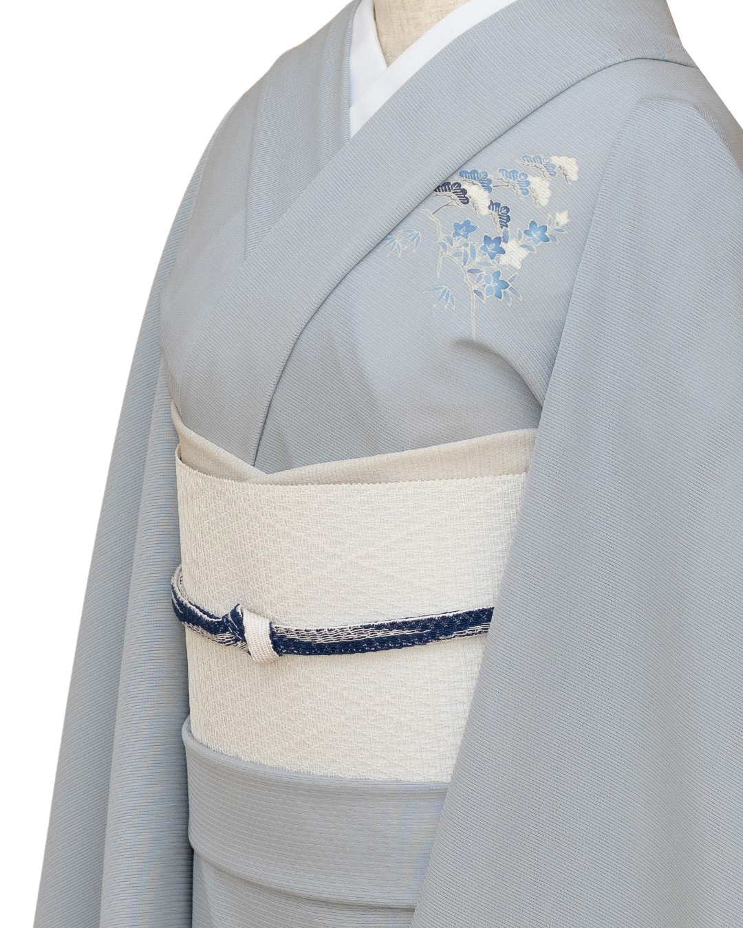 ＜お仕立て代込＞吉澤 「松」 千成堂別注 友禅の付下げ 絽 夏きもの 灰青の画像