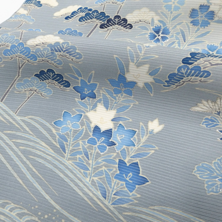 ＜お仕立て代込＞吉澤 「松」 千成堂別注 友禅の付下げ 絽 夏きもの 灰青の画像