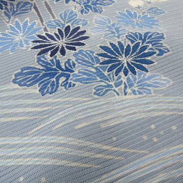 ＜お仕立て代込＞吉澤 「松」 千成堂別注 友禅の付下げ 絽 夏きもの 灰青の画像