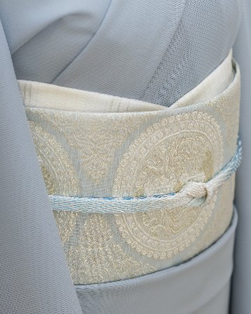 ＜お仕立て代込＞吉澤 「松」 千成堂別注 友禅の付下げ 絽 夏きもの 灰青の画像