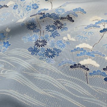 ＜お仕立て代込＞吉澤 「松」 千成堂別注 友禅の付下げ 絽 夏きもの 灰青の画像