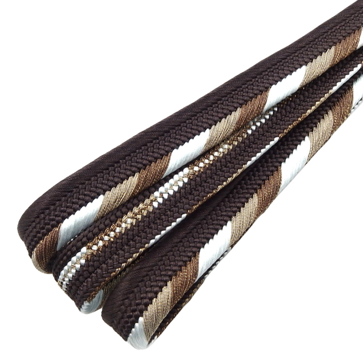 和小物さくら 帯締め 高麗両耳大和組 焦げ茶 切り房 ＜即日発送可＞の画像