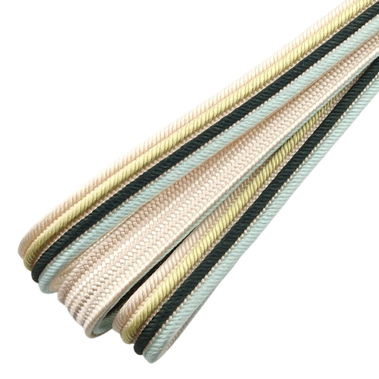 和小物さくら 帯締め 畝打ち四色縞 生成色 切り房 ＜即日発送可＞の画像