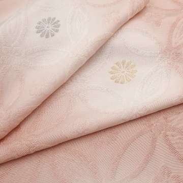 渡敬 帯揚げ 唐織八丁織七宝 丹後ちりめん 鴇色 ＜即日発送可＞の画像