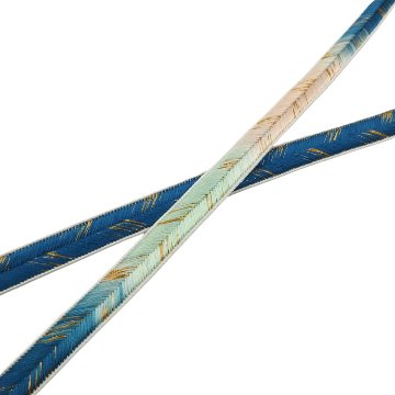 和小物さくら 帯締め 高麗大和段暈し 納戸色から曙色、青磁色（グラデーション）に金糸＜即日発送可＞の画像