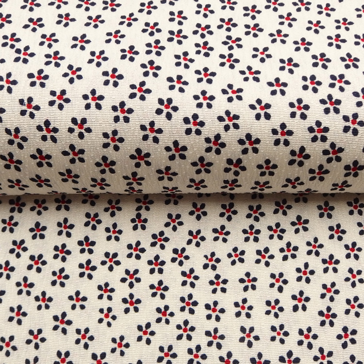 和小物さくら 帯揚げ 小紋友禅 小花尽くし 練色に紅色＜即日発送可＞の画像