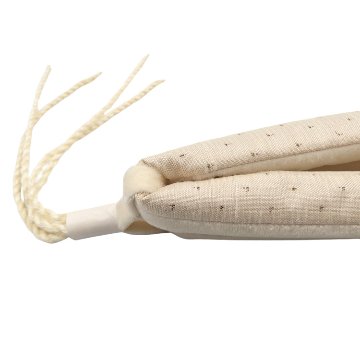千成堂着物店 「草木染紬の十字絣（蚊絣）裂」 鼻緒 生成に焦茶の画像