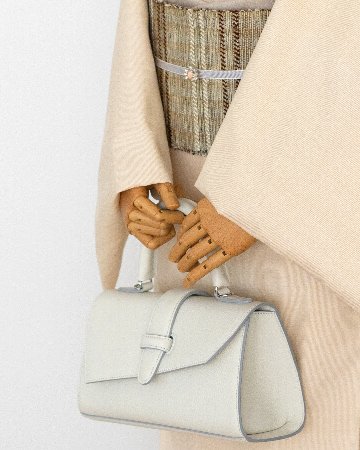 千成堂着物店 一点もの帯揚げ 「亜麻色 × 紬糸入り」 帯揚げ ＜即日発送可＞ の画像