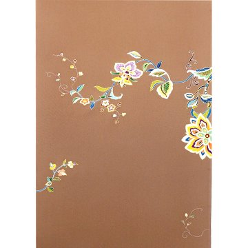 ＜お仕立て代込＞松寿苑 「正倉院唐花文」 手描友禅の付下げ 丁子茶 の画像